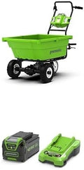 Tondeuse à gazon électrique Greenworks 106L, 100kg, facile à basculer, kit batterie 40V inclus