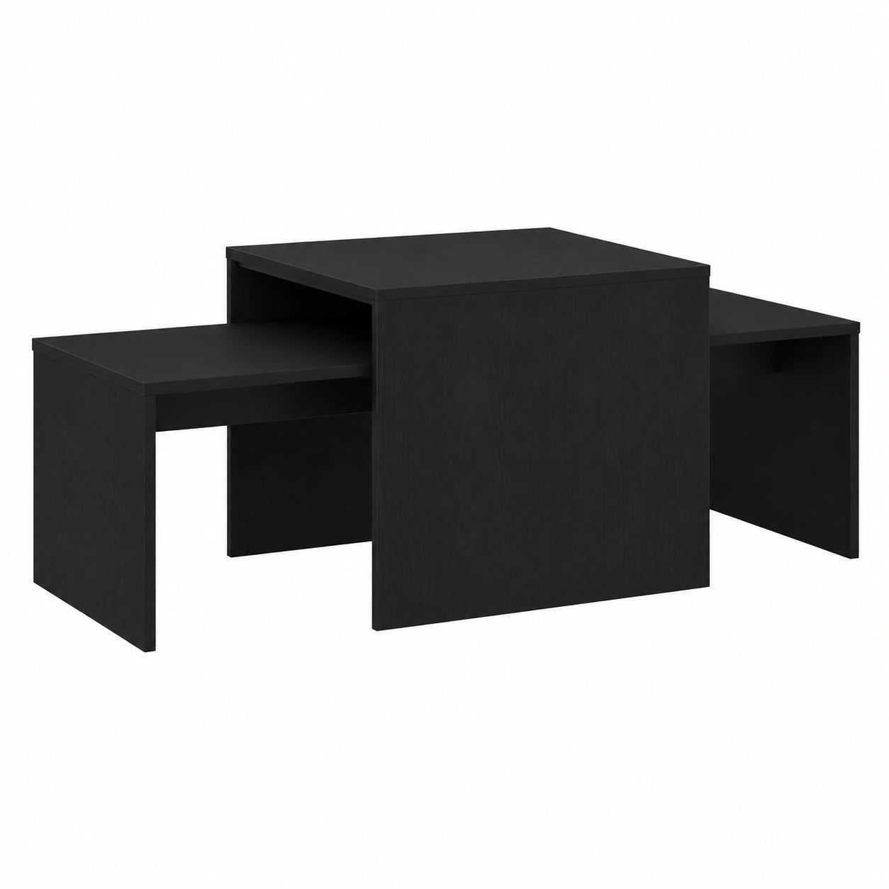 Tables gigognes modernes pour salon, chêne noir, 100 x 48 x 40 cm, gain de place et accents contemporains
