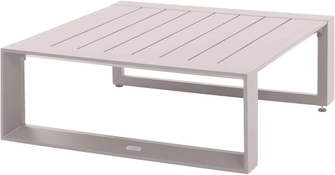 Table Basse de Jardin Carrée en Aluminium Blanc - 79 x 79 x 30 cm