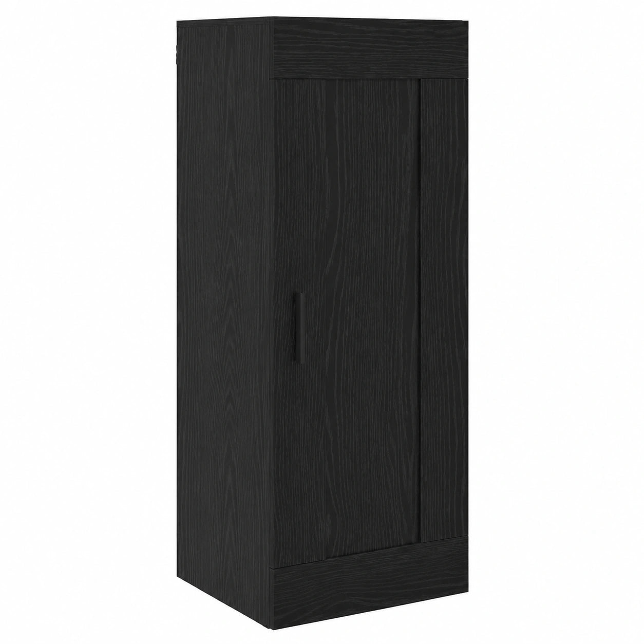 Armoire Murale en Bois d'Ingénierie Chêne Noir avec Rangement