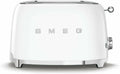 Smeg Grille-Pain 2 Tranches, Design Rétro, Blanc, Fonction Décongélation et Réchauffage