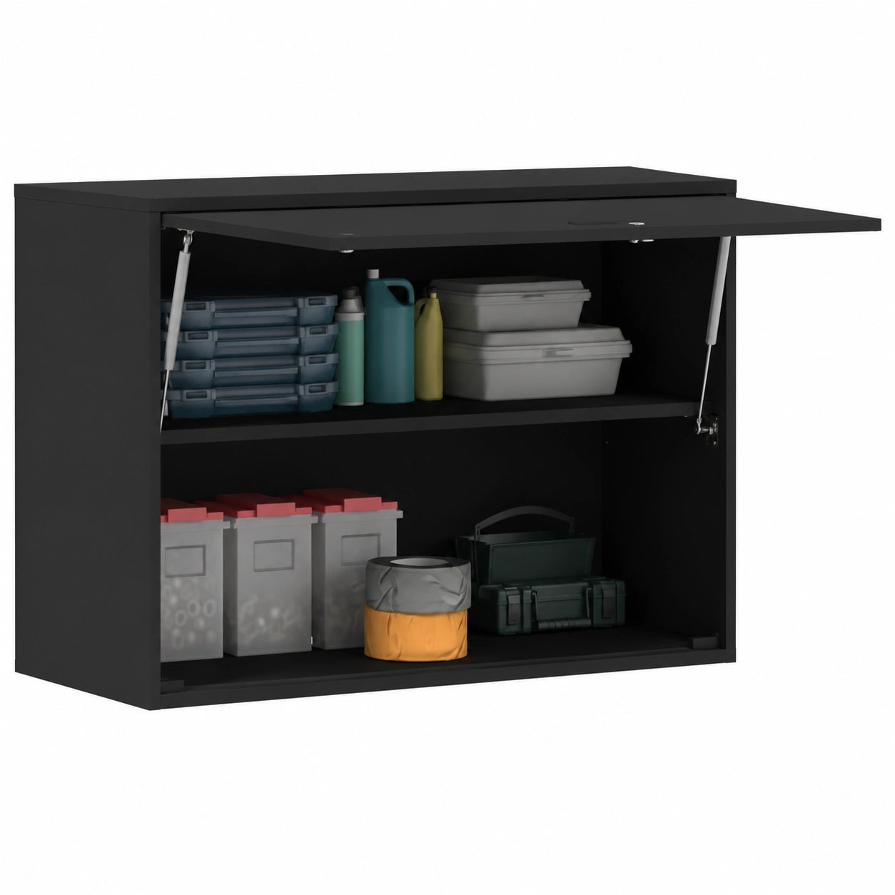 Armoire Murale Noire Moderne pour Garage 90 x 40 x 53 cm