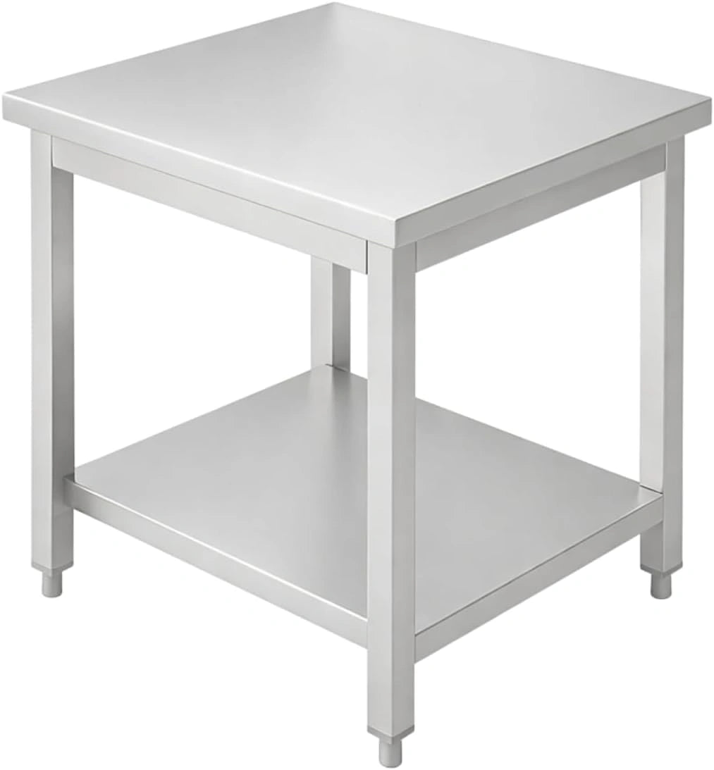Table Professionnelle en Acier Inoxydable avec étagère Inférieure - 600 x 700 mm - Hauteur 850 mm