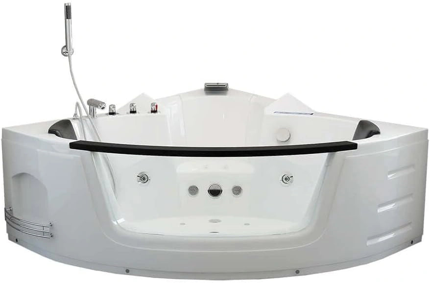 Baignoire Balnéo d'Angle pour 2 Personnes avec Radio et Luminothérapie - Modèle Laguna L Compact - Blanc 140x140x65 cm
