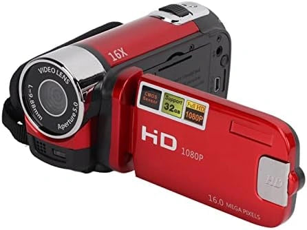 Caméscope Numérique Full HD 1080P, 16MP avec écran Rotatif 270° et Zoom 16X, Idéal pour Vlogging