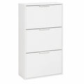 Étagère à chaussures double profondeur avec 3 rabats, rangement compact pour entrée, dimensions 65 x 119,5 x 25 cm