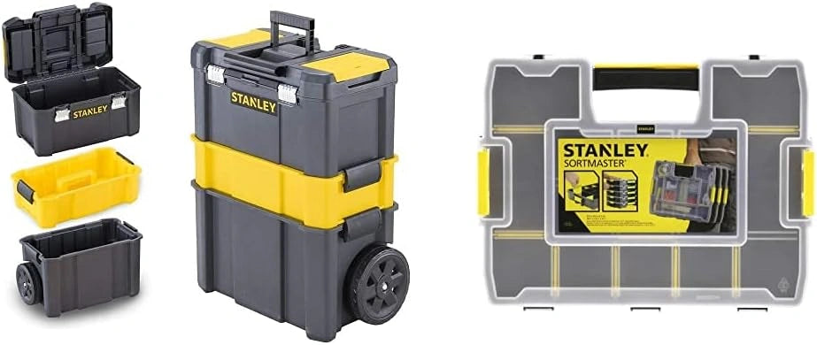 Chariot à Outils Stanley 3-en-1 avec Bo?te Amovible et Organiseur