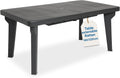 Table de jardin extensible en plastique avec pieds amovibles - Design compact 160/220x90x74 cm - Couleur Anthracite