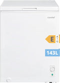 Congélateur Coffre COMFEE' 143L, Convertible Congélateur/Réfrigérateur, Compresseur Inverter, 4 étoiles, Blanc, Efficacité énergétique Classe E