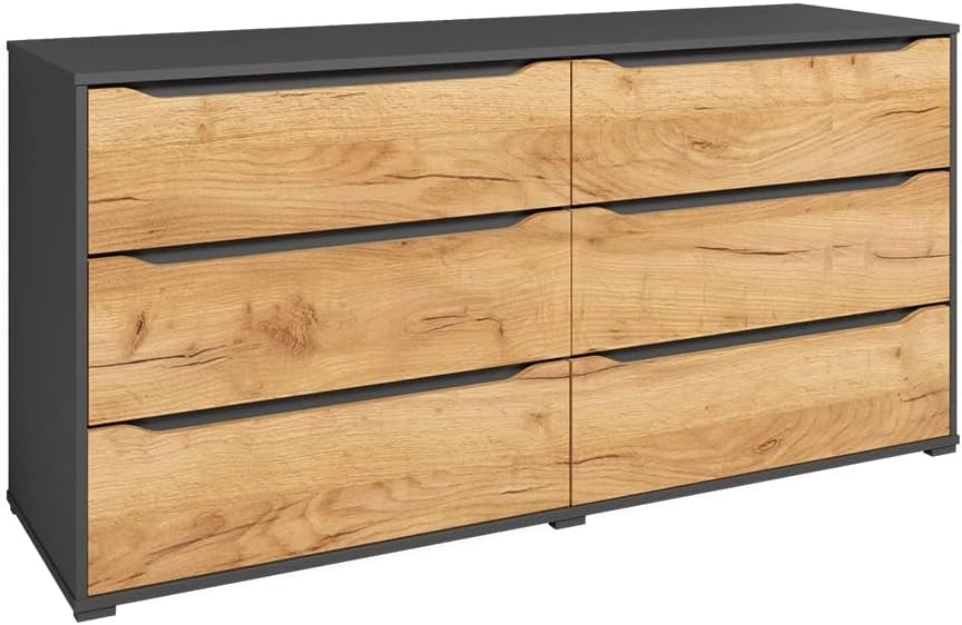 Armoire à tiroirs Vicco Ruben en chêne doré, 48x77,6 cm, idéale pour vêtements et accessoires quotidiens
