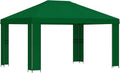 Pavillon de jardin vert 4x3m en polyester et acier avec toit étanche, idéal pour terrasse