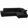 Canapé d'angle droit 5 places en velours convertible avec coffre