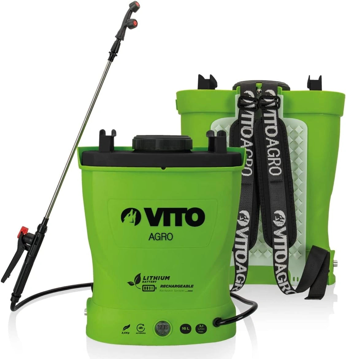 Pulvérisateur électrique 16L 12V avec Batterie Lithium, Léger et Puissant pour Jardin et Toitures