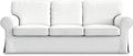 Housse de canapé 3 places pour IKEA Ektorp - Blanc Froid - Polyester