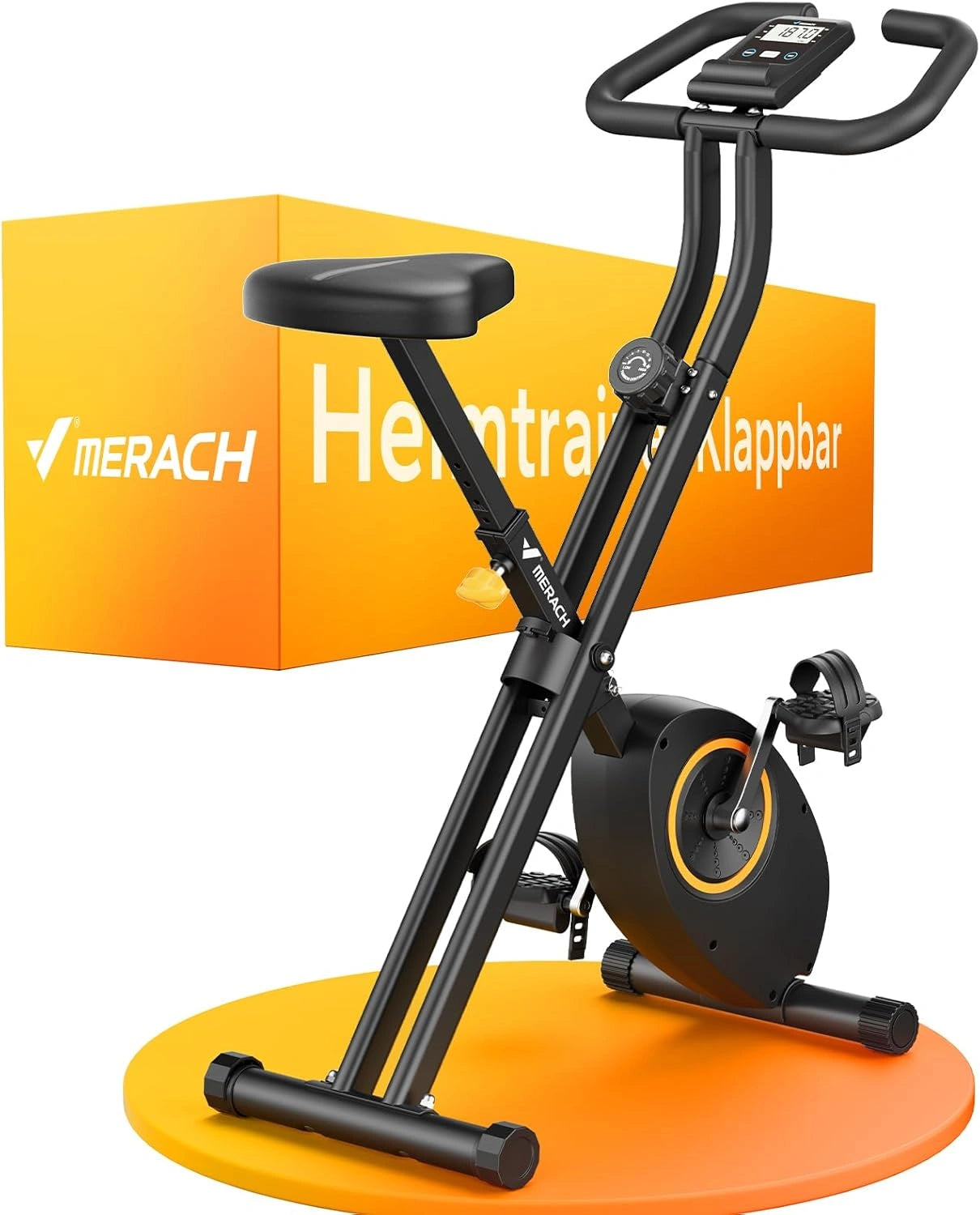 Vélo d'Appartement Pliable MERACH avec écran LCD, Vélo Magnétique Confortable pour Entra?nement Cardio, Capacité 136 KG