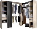 Armoire d'Angle Extensible GONTRAN 164-214 cm - Chêne et Anthracite