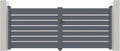 Portail battant en aluminium gris 3,5m avec portillon - Modèle VOGEL H.140cm