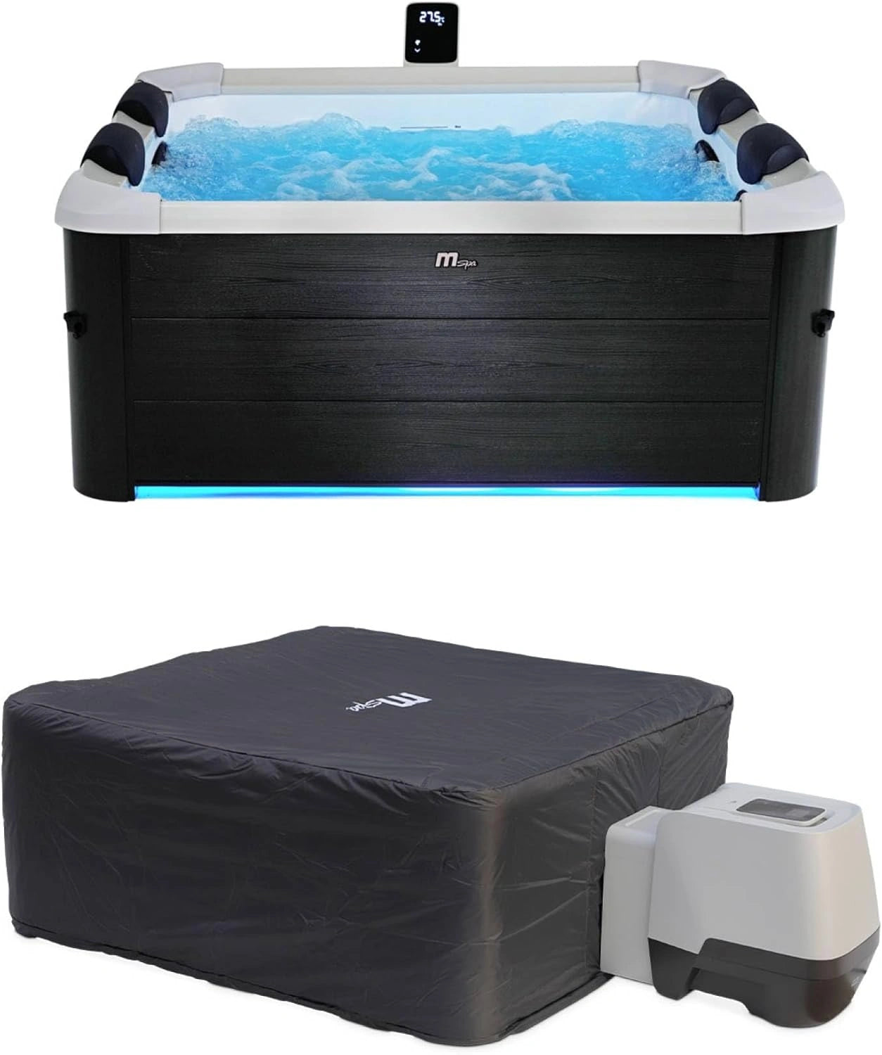 Spa Rigide pour 6 Personnes Oslo avec Coussins et Bache - Hydromassages Inclus