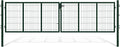 Portail de jardin robuste double battant, 350 x 100 cm, vert avec serrure et clés