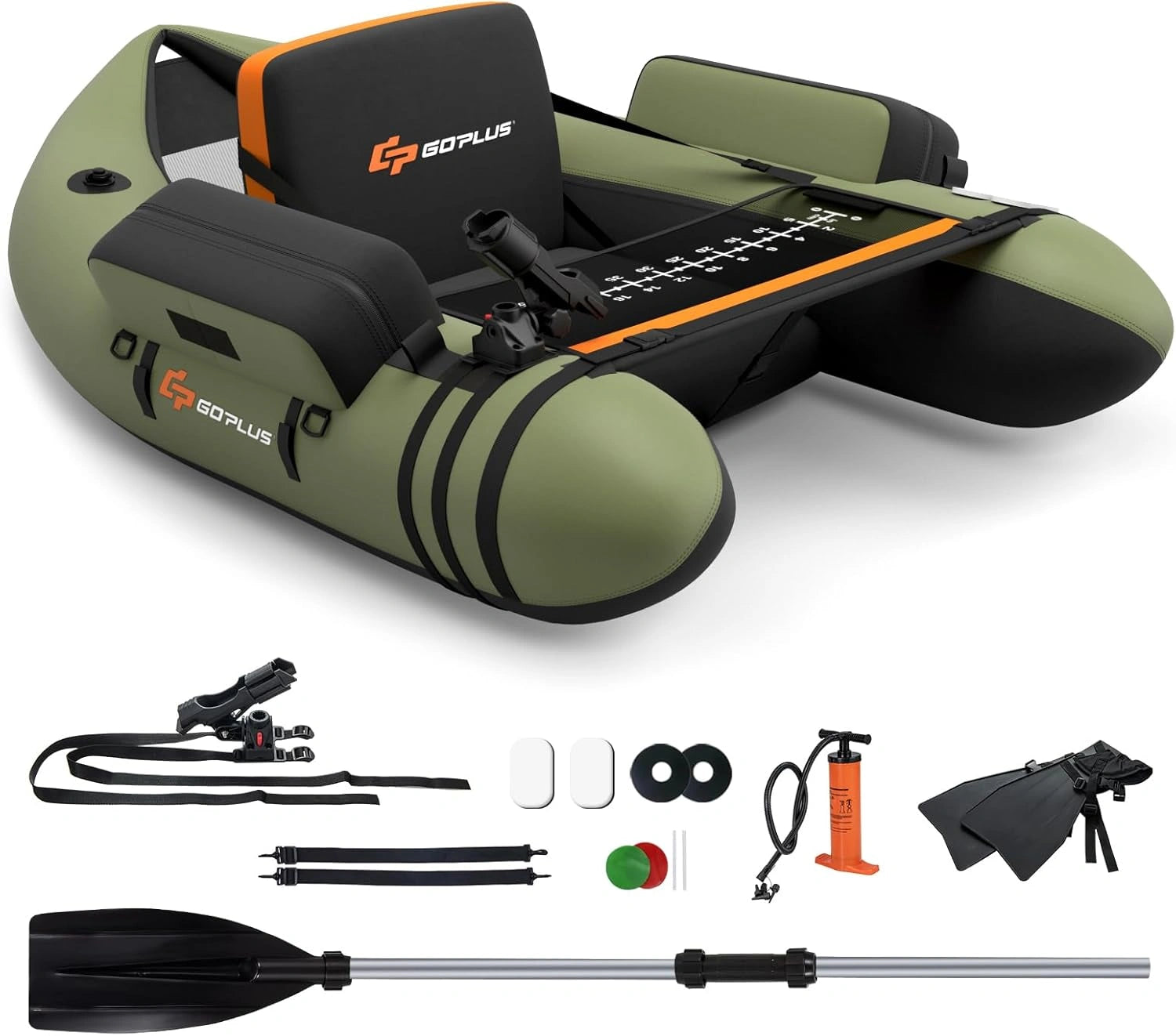 Bateau de Pêche Gonflable en Polyester avec Accessoires Complets, Capacité 150KG