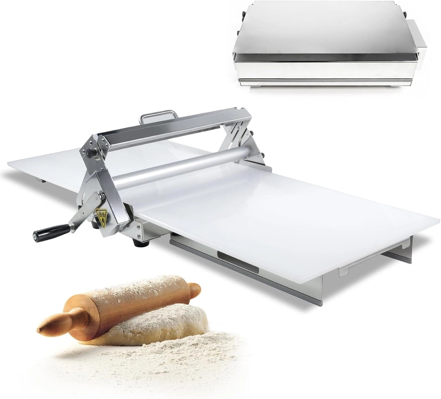 Laminoir professionnel réversible pour patisserie, épaisseur ajustable 0-25 mm, modèle pliable