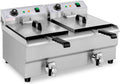 Friteuse électrique Double 2 x 13 L avec Zone Froide et Robinet - Usage Professionnel