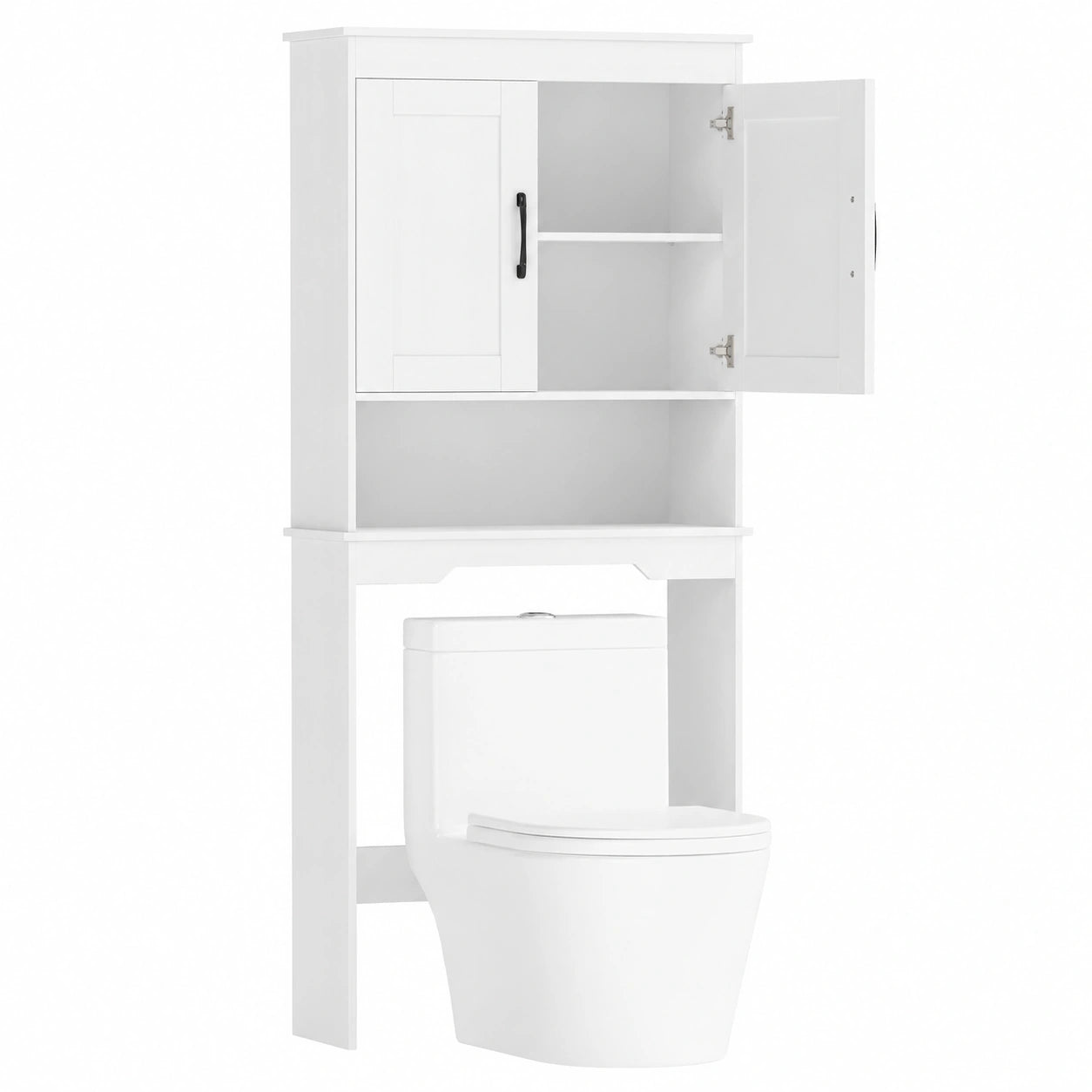 Armoire de Rangement pour Toilettes avec Étagères Réglables