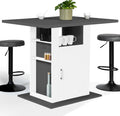 Meuble de Cuisine UGO 110 cm Bois Gris et Blanc avec Rangement