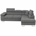 Canapé d'angle droit convertible en tissu gris