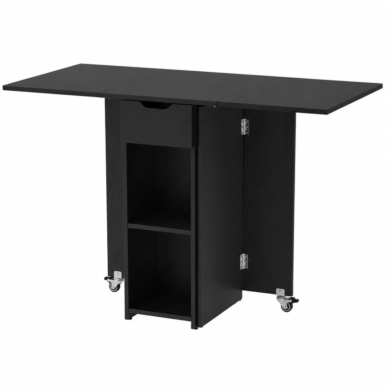 Table de Cuisine Pliante pour 4 Personnes avec Rangement