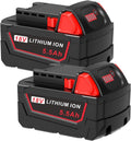 Batterie Li-Ion 5,5 Ah pour Milwaukee M18 - Compatible avec Modèles 48-11-1815/1820/1830/1840/1850