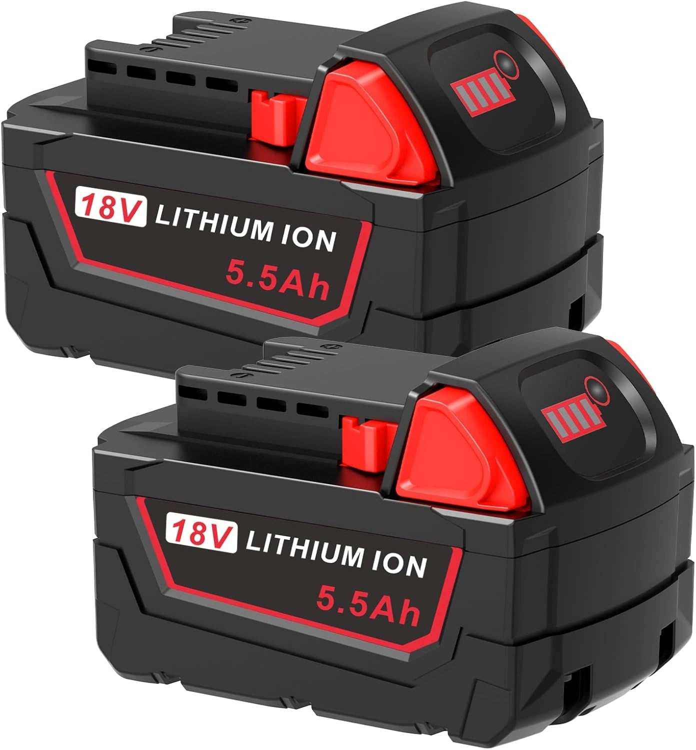 Batterie Li-Ion 5,5 Ah pour Milwaukee M18 - Compatible avec Modèles 48-11-1815/1820/1830/1840/1850