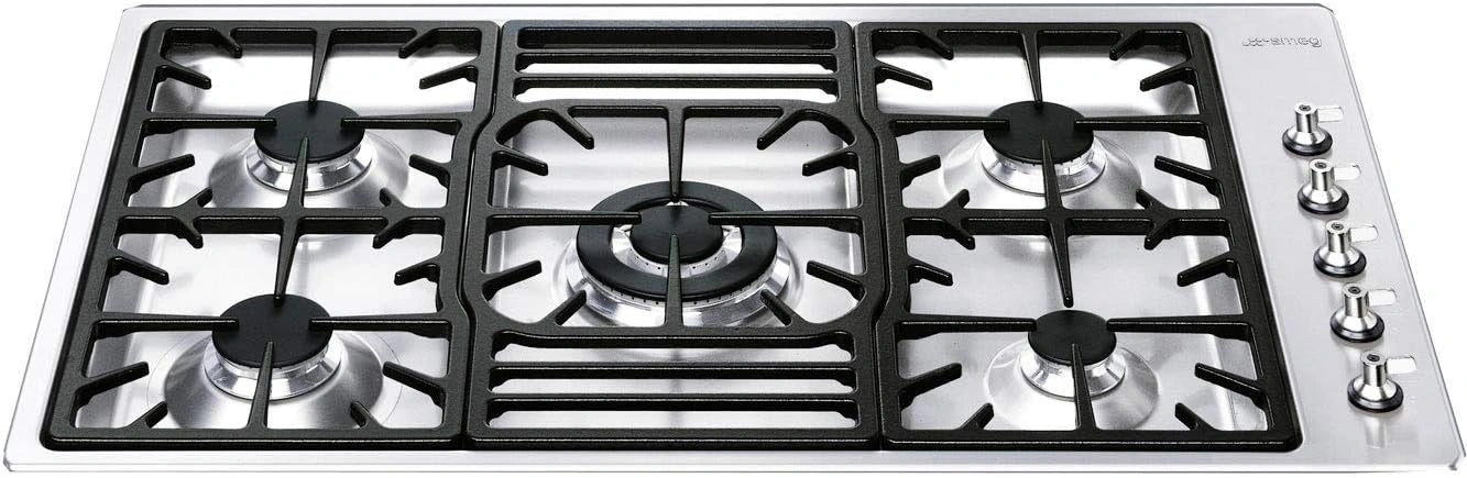 SMEG Plaque de Cuisson à Gaz 5 Feux Inox