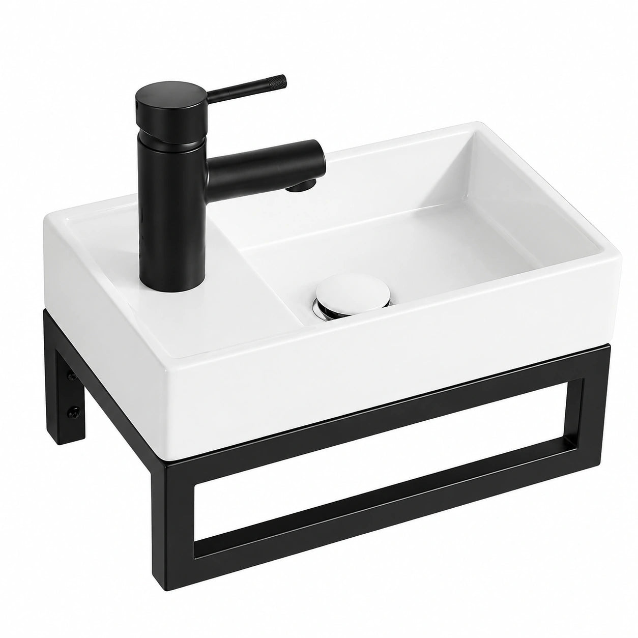Lavabo compact pour WC invités avec trop-plein, 40x22 cm