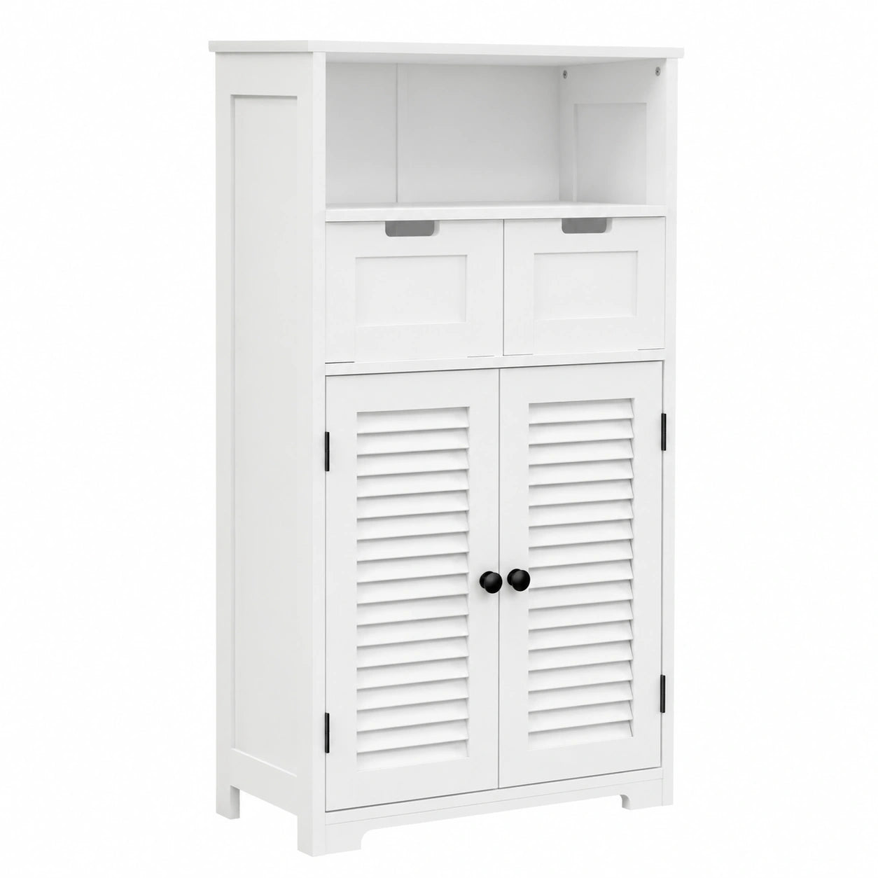 Meuble de rangement de salle de bain avec étagère ajustable et tiroirs