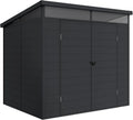 Abri de Jardin en Résine Anthracite 4,57 m2 - Renforcé Aluminium et PVC - Protection UV - Imperméable