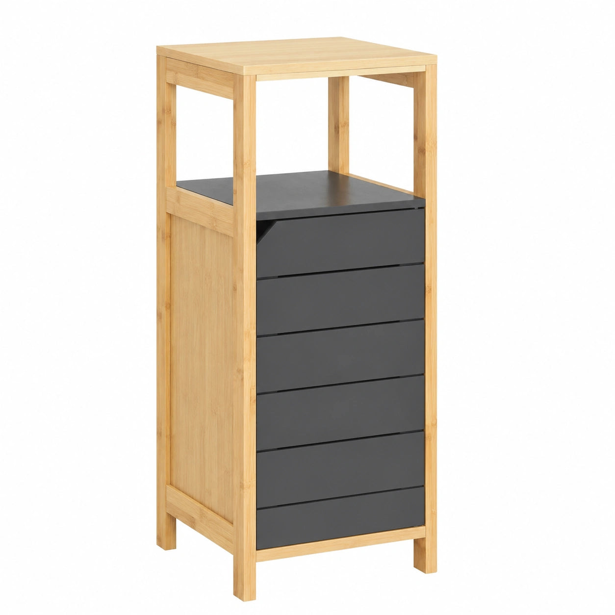 Armoire de Rangement Salle de Bain avec Porte et Tiroir en Bois