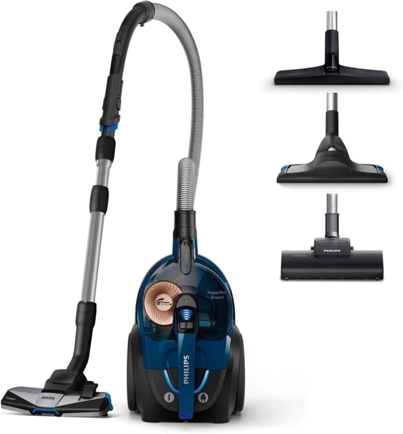 Aspirateur Philips Série 7000 900W Sans Sac, Filtration HEPA 13, Turbo Brosse Animaux, Bleu Foncé