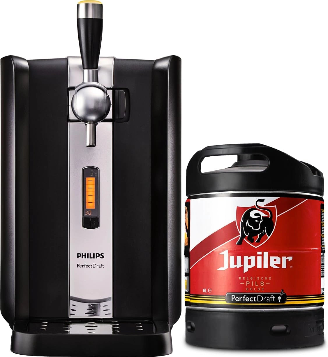 Tireuse à Bière PerfectDraft avec Jupiler 6L - Refroidissement à 3°C - Fra?cheur 30 Jours - écran LED - Cadeau pour Amateur de Bière