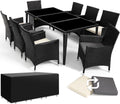 Ensemble de Jardin en Aluminium avec 8 Fauteuils en Rotin et Table - Tectake?