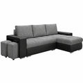 Canapé d'angle convertible réversible 3 places avec coffre et poufs