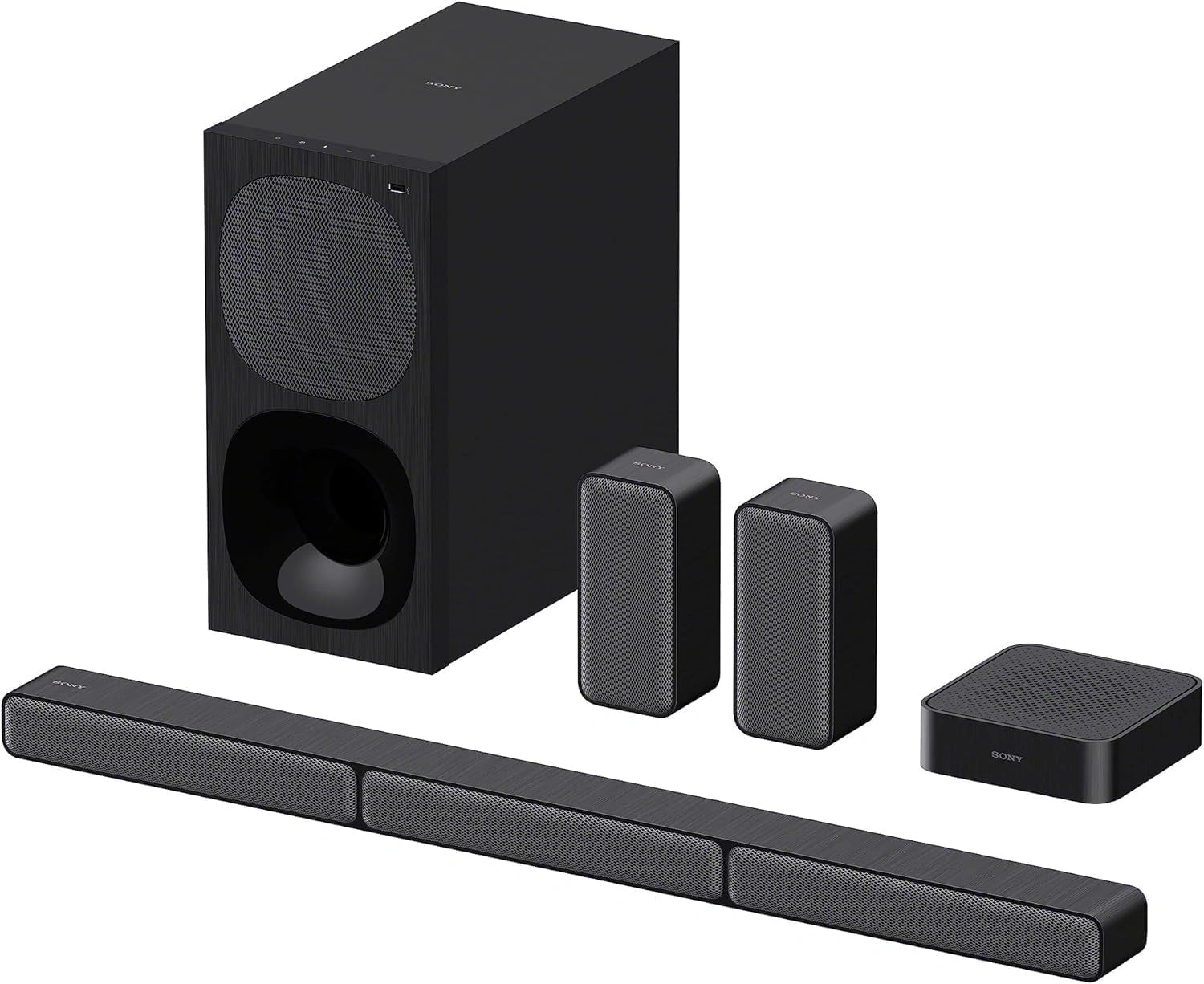 Ensemble Sony 5.1ch Home Cinéma avec Barre de Son et Enceintes Sans Fil, Noir
