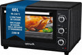 Four électrique XXL 60L OptimumX Chaleur Tournante 2200W avec Tournebroche et éclairage, 40-230°C, Noir
