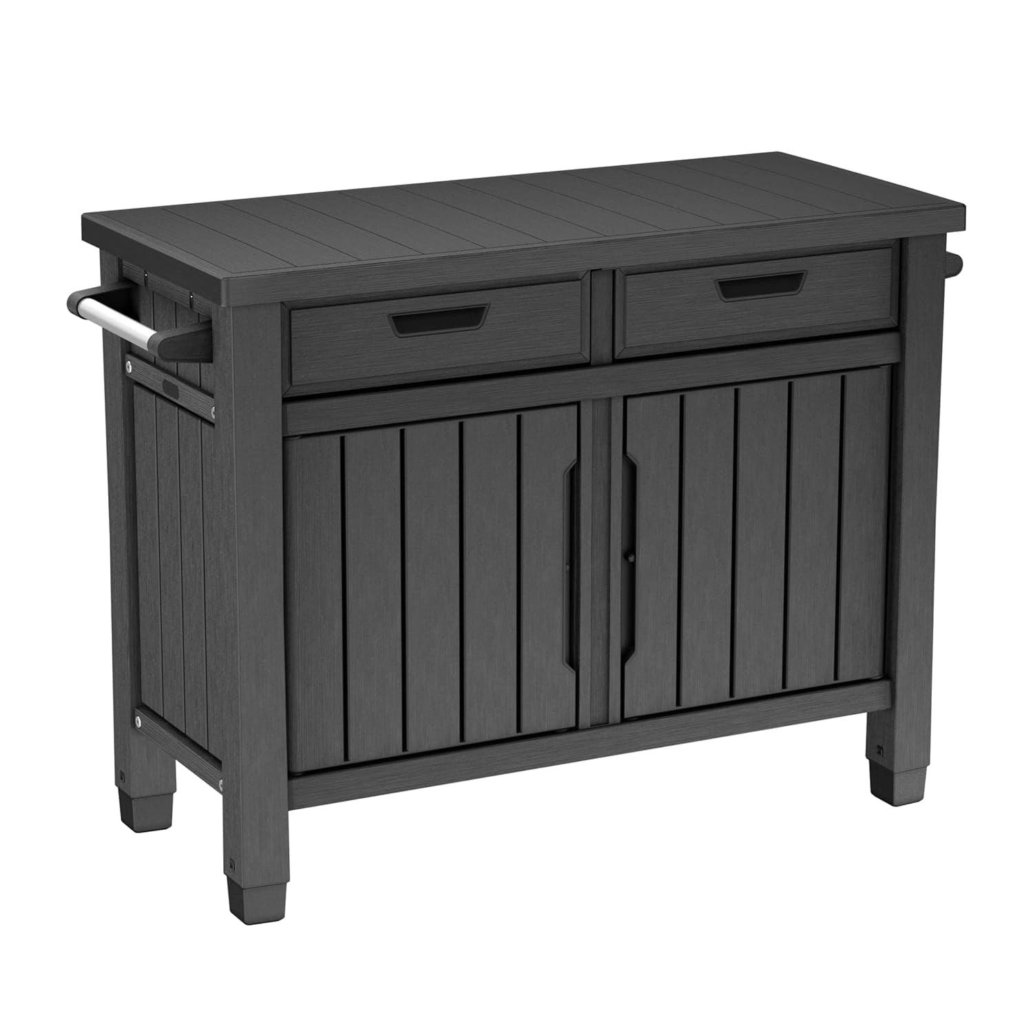 Keter Table de Préparation Barbecue Unity XL, Parfait pour Cuisine Extérieure, 134 x 52 x 90 cm, Graphite