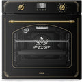 Klarstein Four Encastrable 76L - 11 Fonctions, Nettoyage Pyrolytique, Classe A, Style Rétro, Boutons de Commande, Four électrique Noir 60cm