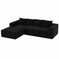 Canapé d'angle modulable convertible noir pour salon