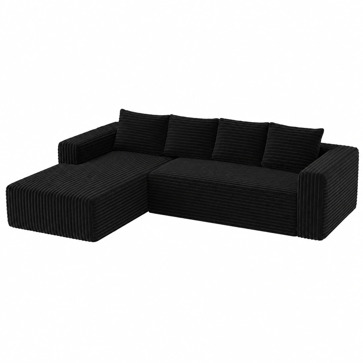 Canapé d'angle modulable convertible noir pour salon