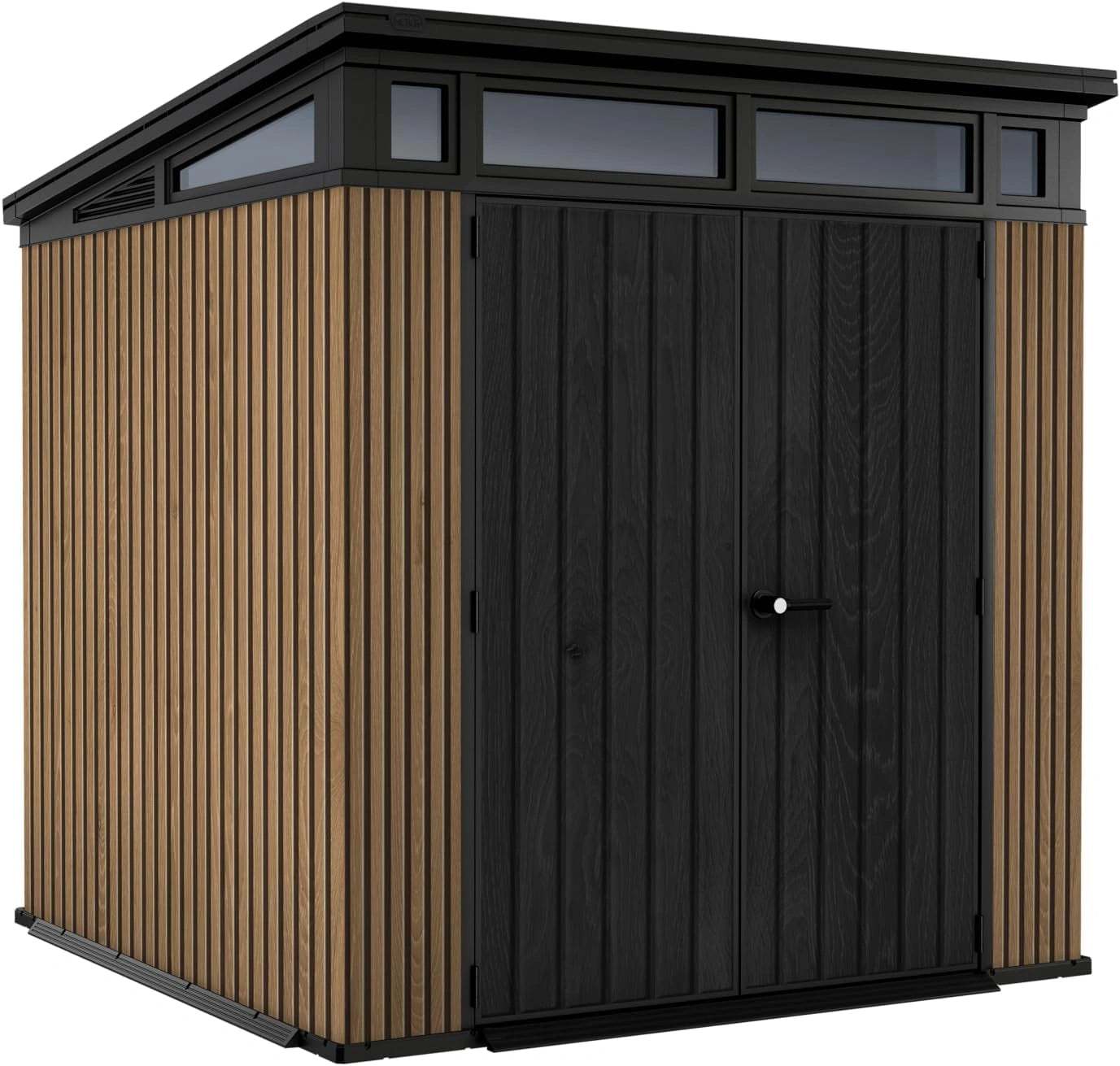 Keter Cabane de Jardin 7x7 en Résine, Aspect Bois, 4,7 m2, 214x218x226 cm