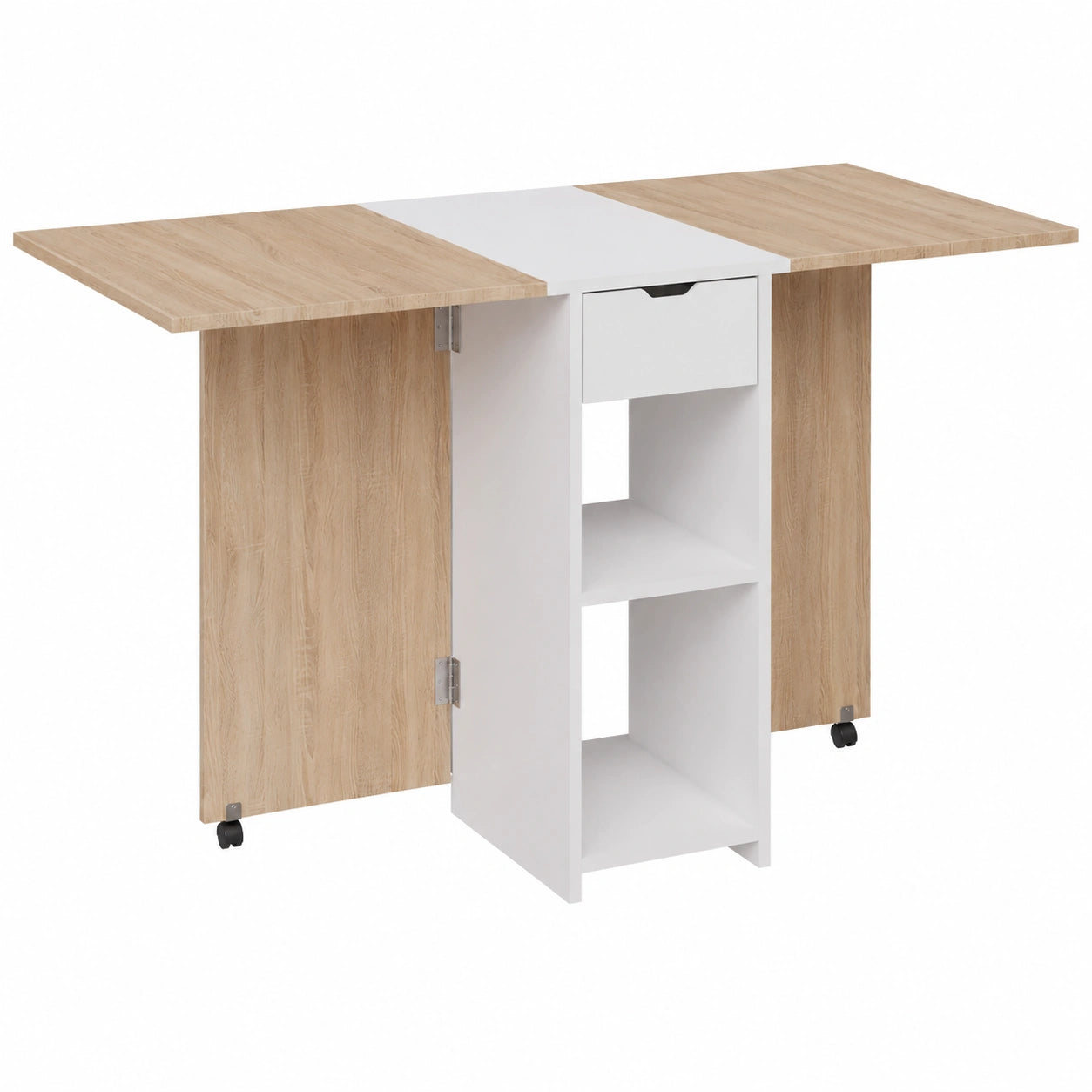 Table pliante pour petits espaces avec tiroir et étagères