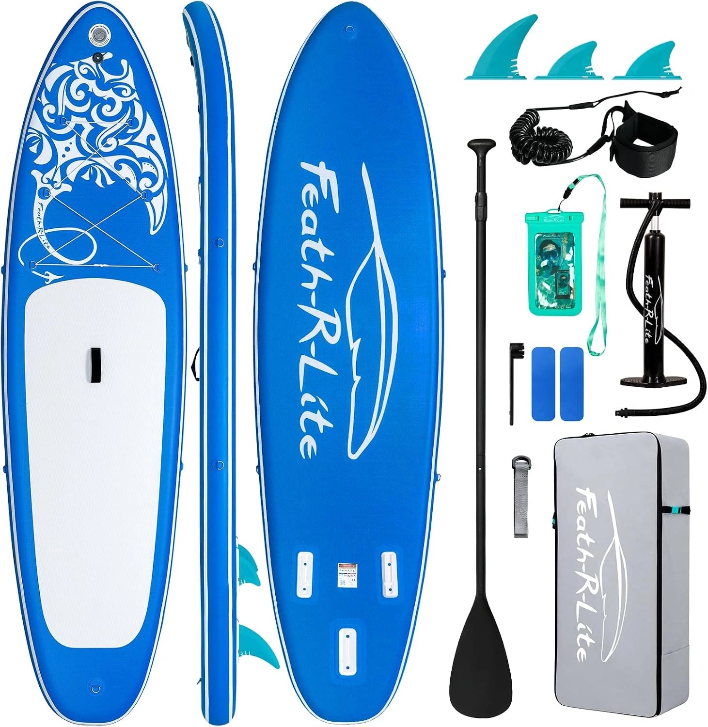 Planche de Paddle Gonflable FEATH-R-LITE avec Accessoires Variables pour Adultes